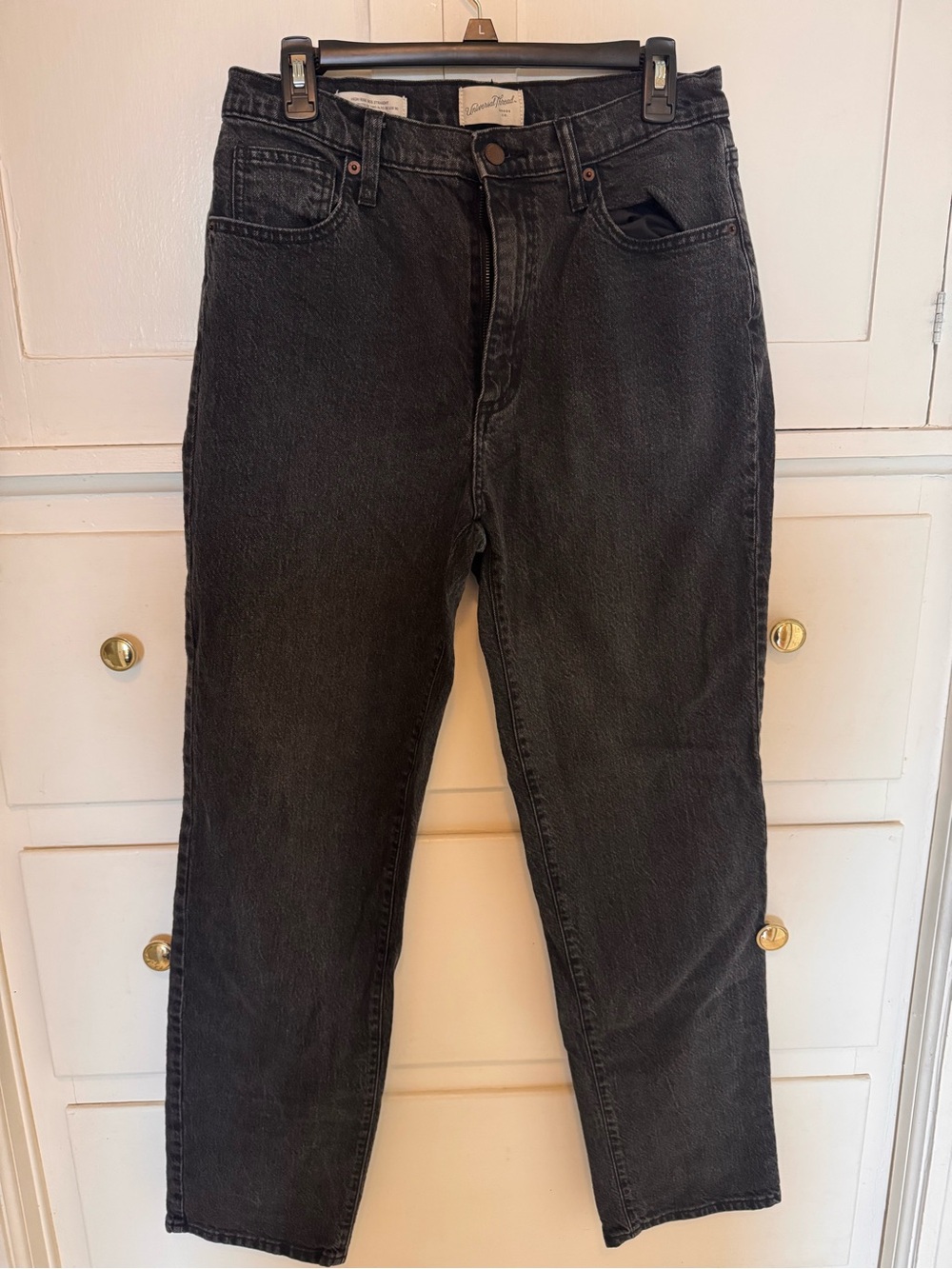 Black High Rise 90s Straight Jeans